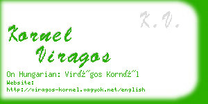 kornel viragos business card